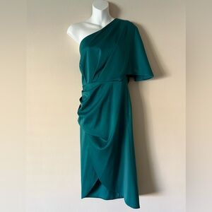 SHEIN Motf Satin One-Shoulder Dress • M